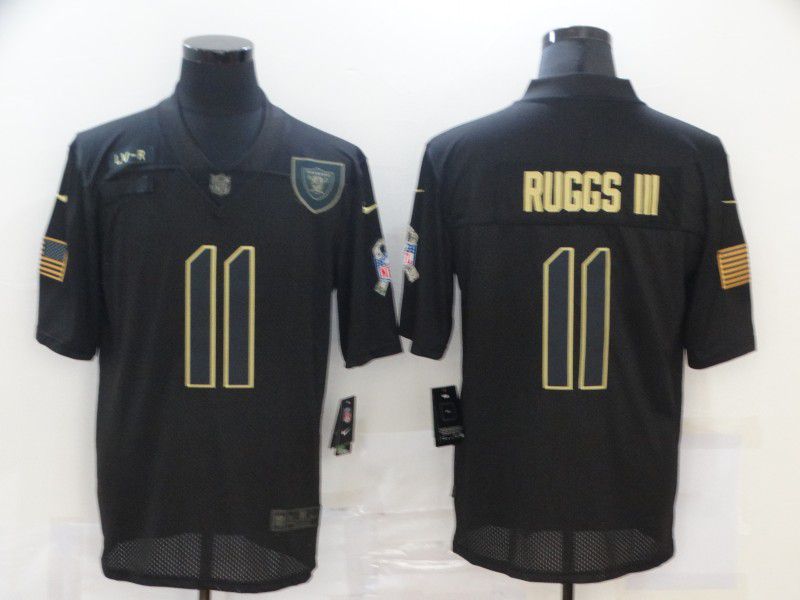 Men Oakland Raiders 11 Ruggs iii Black gold lettering 2020 Nike NFL Jersey